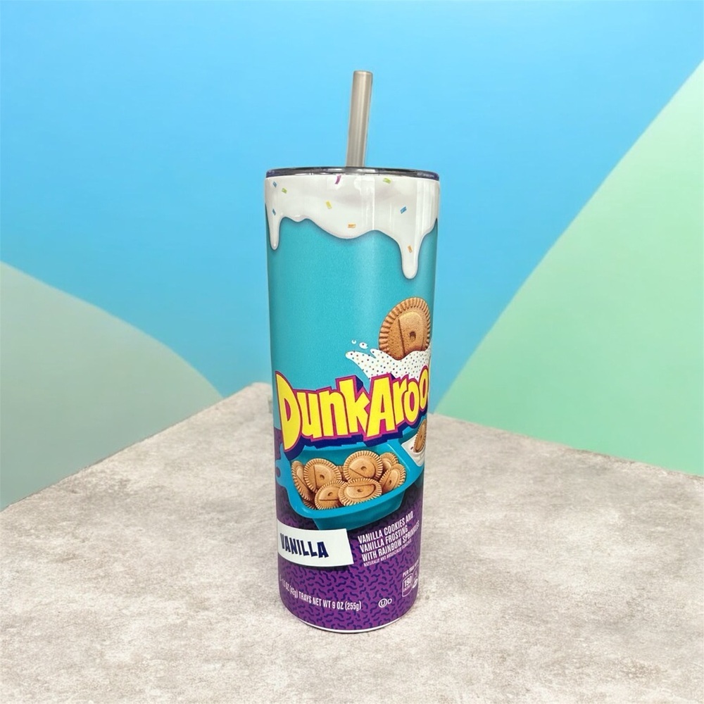 Dunkaroos 20oz Skinny Tumbler custom drinkware w/Straw